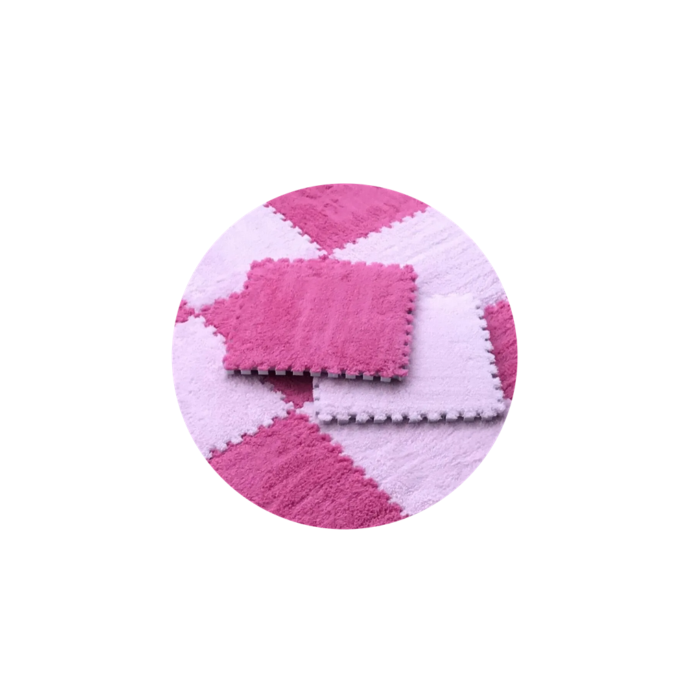 Plush Baby Floor Mat - Pink & Red