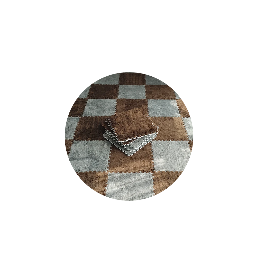 Plush Baby Floor Mat - Gray & Brown