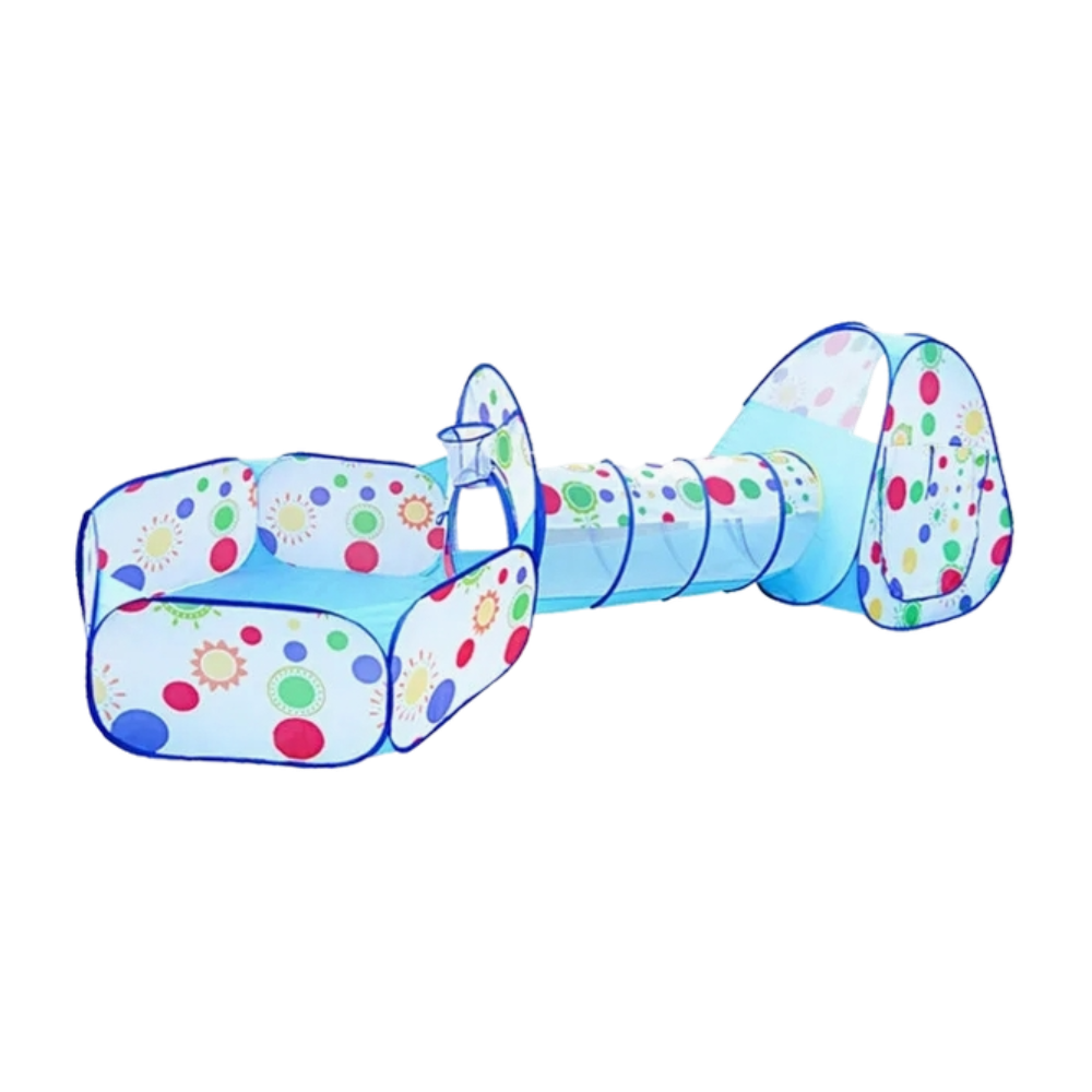 3-in-1 Kids Ball Pit & Tunnel Playset - Blue