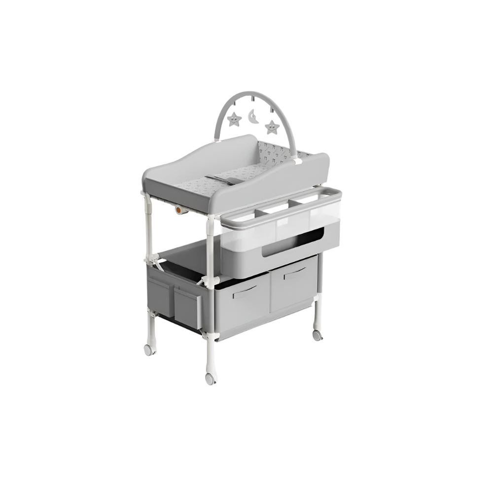 Multifunctional Baby Changing & Storage Station - Light Gray