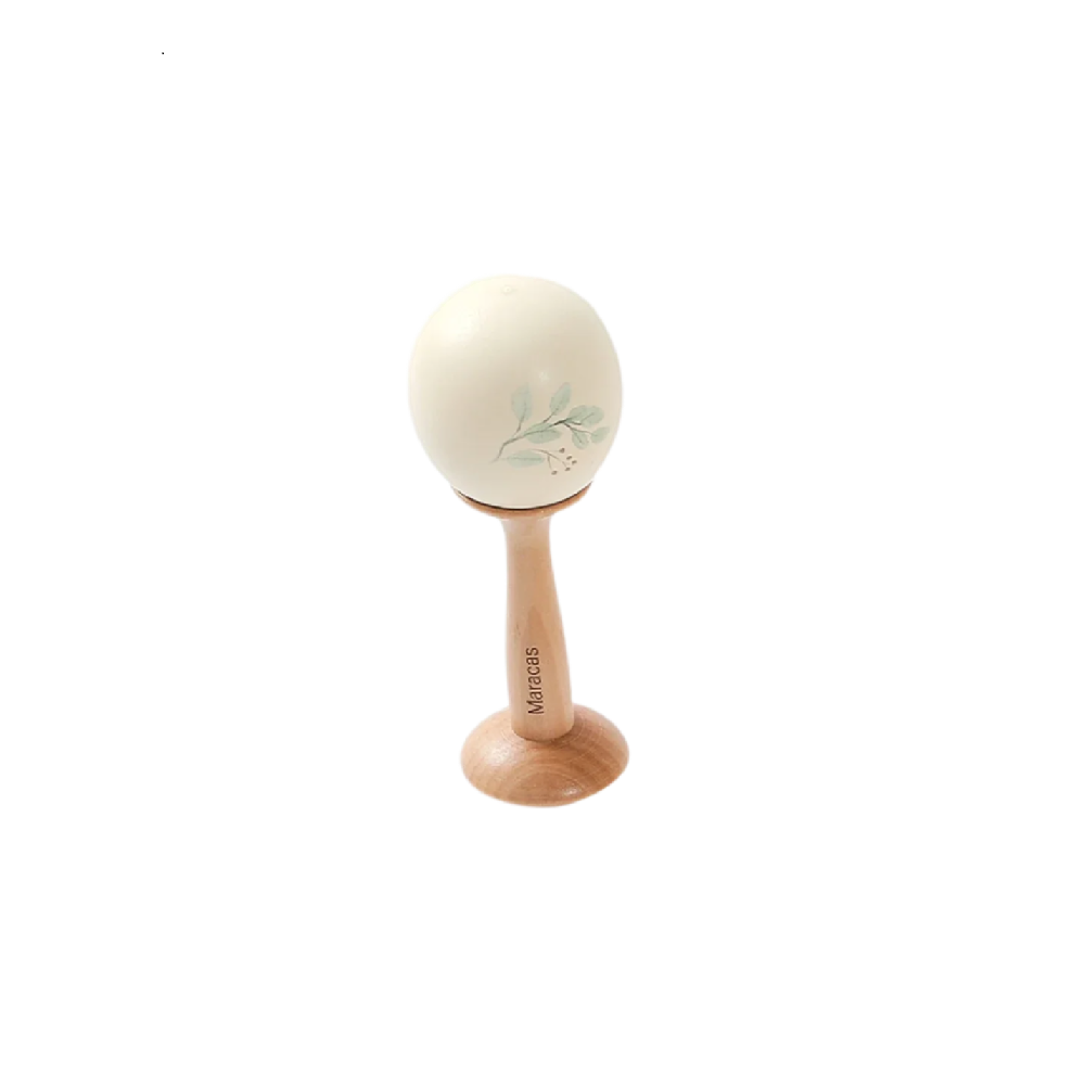 Wooden Montessori Musical Toys - White Maraca
