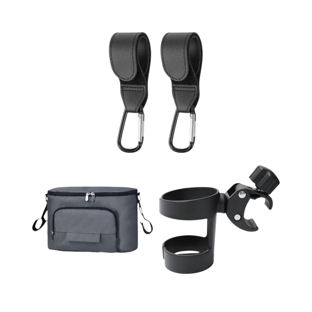 Stroller Essentials Bundle - Bag Strap, Organizer & Cup Holder