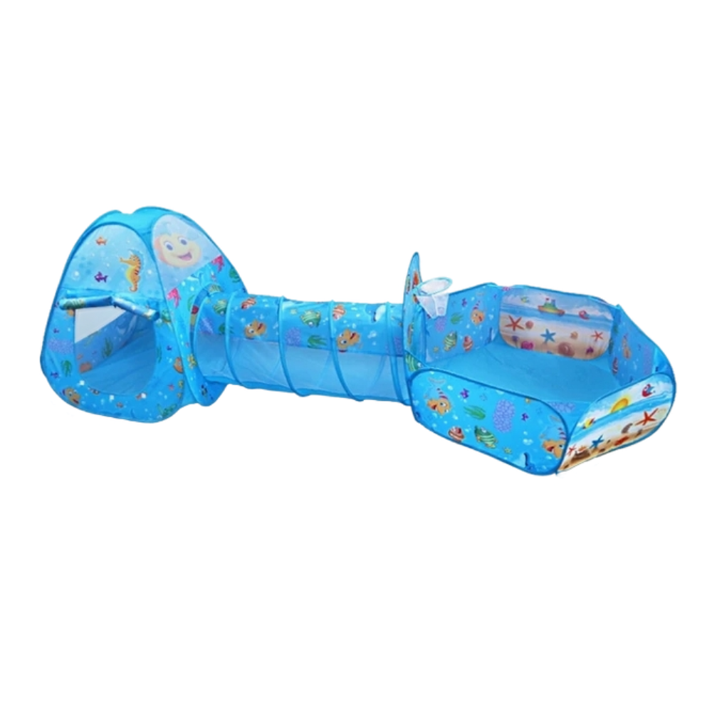 3-in-1 Kids Ball Pit & Tunnel Playset - Sea