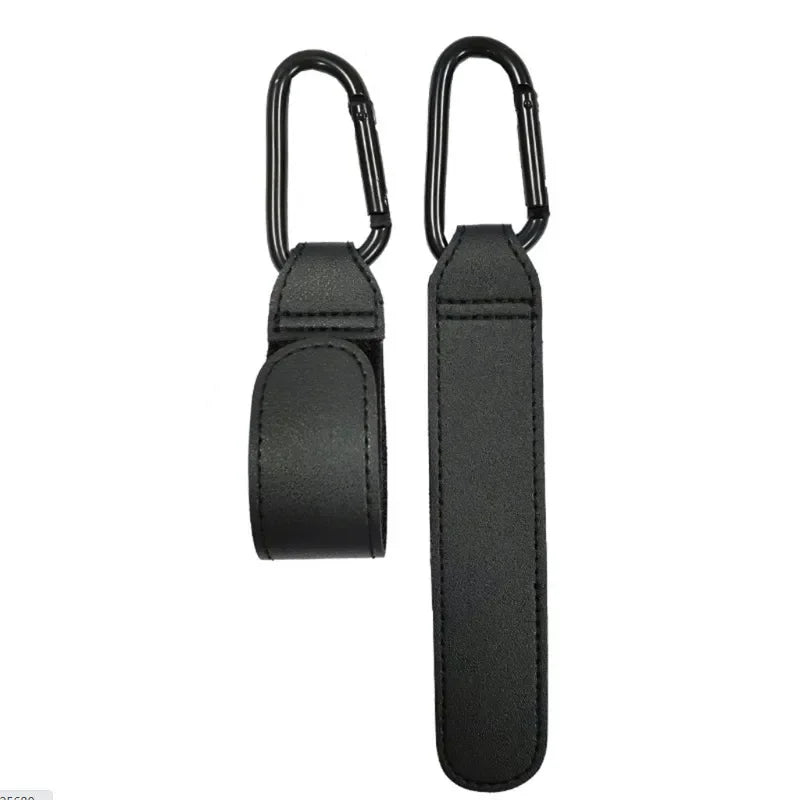 Pair of PU leather hooks — open and closed
